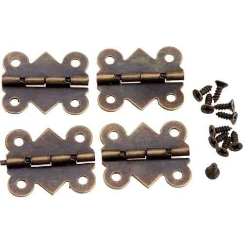 4pcs 25*20mm Cabinet Hinges Furniture Accessories Jewelry Box Hinge Fittings for Furniture