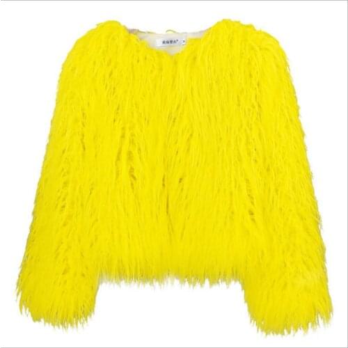 5Xl Colorful Boho Furry Faux Fur Coat Plus Size Women Fur Coats Autumn Winter Pink Faux Fur Shaggy Jacket Fourrure Bontjas K1391