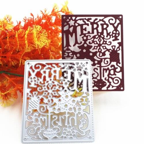 7.2*9cm Metal Cutting Dies Circle Frame Stencils For DIY Scrapbooking Embossing Paper Merry Christmas Photo Album Making Craft