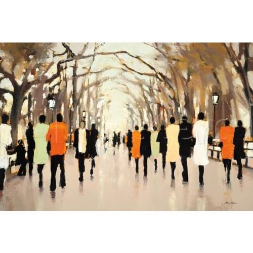 Abstract Modern art cityscape painting Poets Walk oil on canvas home decor handmade High quality
