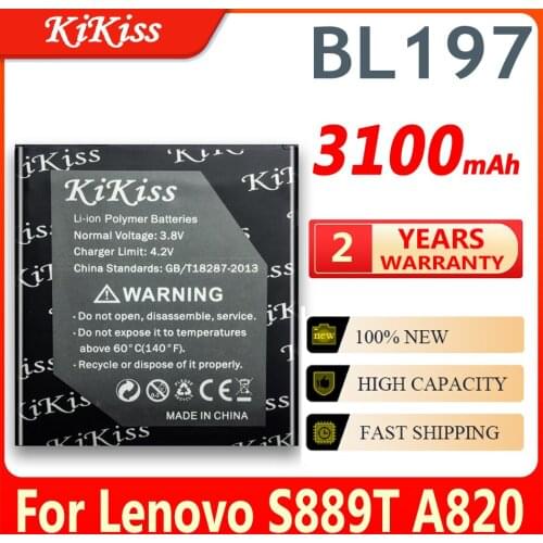 3100mAh BL197 Battery for Lenovo S889T A820 S720 S750 A800 S868T A798T S889T S870E S889 BL 197 BL-197