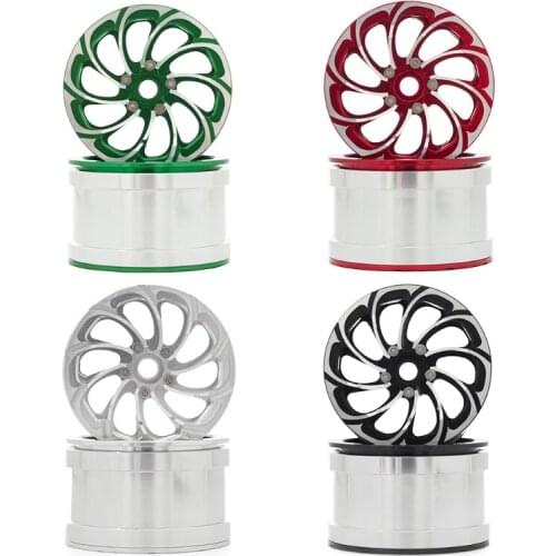 RC Accessories 2PCS Beadlock 2.2 Wheel Hub Set for Axial SCX10 Durable Wheel Rim Black Upgrades Replacement Parts