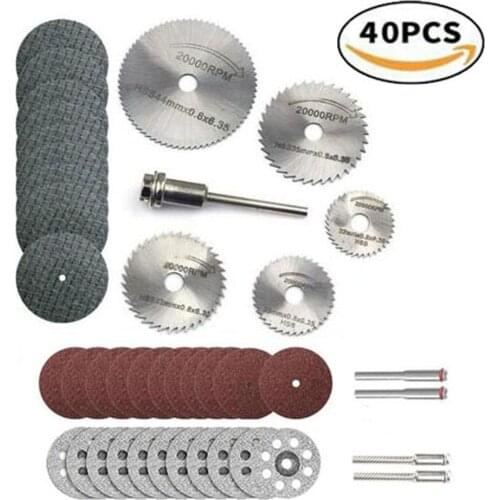 44pcs Diamond Cutting Wheels HSS Circular Saw Blade Rotary Woodworking Tool for Dremel Mini Drill Rotary Tool High-Speed Steel