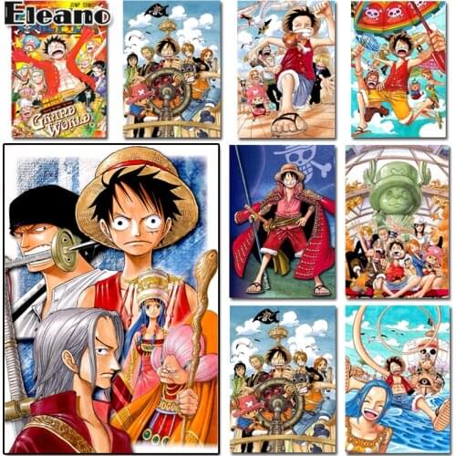 Custom Print one piece Anime Poster Luffy Ace Canvas Painting Aesthetic Room Decor Wall Art Figure Picture for Childrens Room