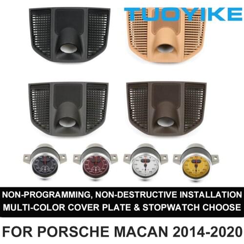 Car Stopwatch For Porsche Macan 2014-2021 Interior Dashboard Central Clock Compass Time Electronic Meter Clock Accessional Kit C