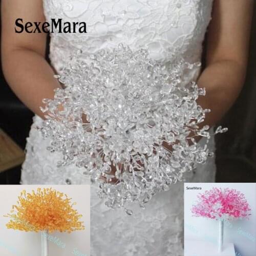 Bruiloft bruidsboeket Gorgeous Bridal Bouquets Artificial Clear Rhinestones/Diamond Wedding Bouquet Wedding Accessories