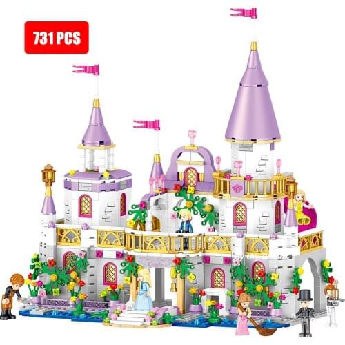 CB Series Modern Princesss Castle Luxury Magical House Model Set With Figures Building Blocks Toys For Girls 731PCS Bricks