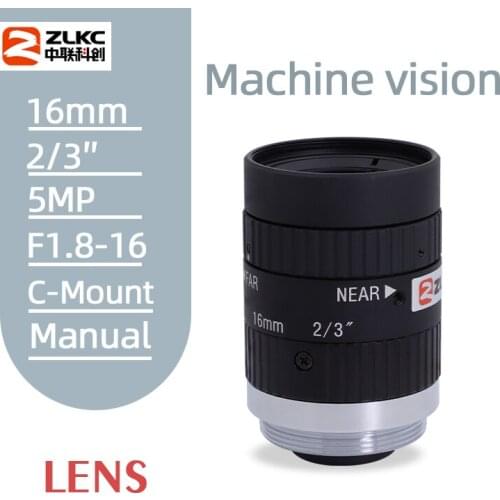 FA Lens 16mm 5Megapixel Fixed Focal Lens F1.8 2/3-inch Indusrial Camera lens c mount suitable Low Distortion Machine Vision Lens