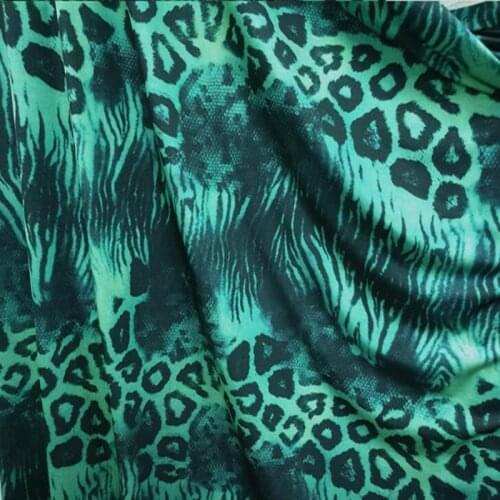 Good 4 side Stretch Swimwear Fabric Cotton/Spandex knitted Fabric Leopard zebra Printed Soft Fabric DIY Sewing Tights Sportwear