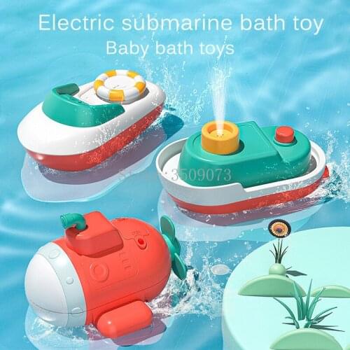 Bath Toys Childrens Electric Projection Submarine Bath Toy Water Jet Cruise Ship Electric Boat Water Toy Shower Waterwheel Toys
