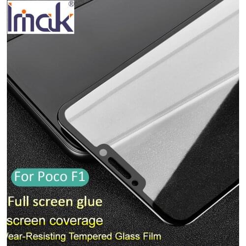 Imak Pro+ Full Screen panel Glue Cover Tempered Glass For Xiaomi Pocophone F1 Poco F1 2.5D oleophobic