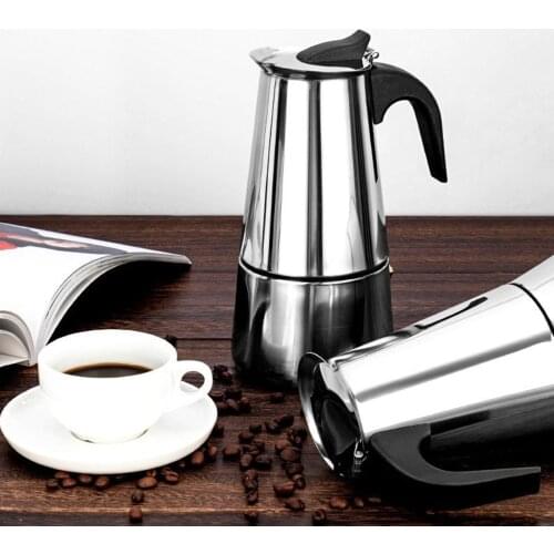 Stainless Steel Induction Stovetop Coffee Maker Mocha Pot Espreeso Machine with Filter Kitchen Home Use