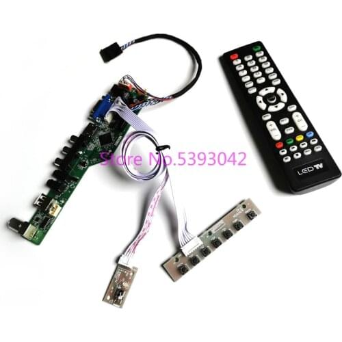 KIT fit B156XW04 V.0/V.1/V.5/V.6 1366*768 VGA+USB 15.6" LCD screen LVDS 40-Pin Keypad+Remote Analog TV control drive board