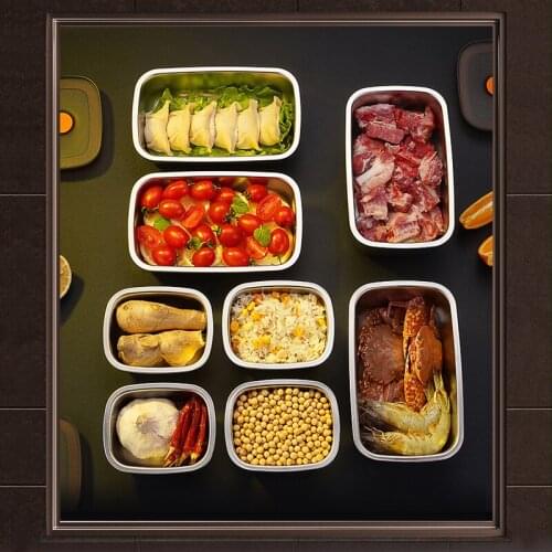 Multi-function Portable Stainless Steel Food Storage Box Refrigerator Sealed Fresh Bento Box Outdoor Picnic Crisper for Food