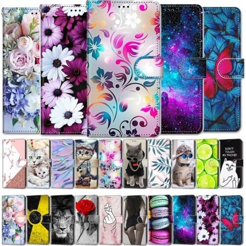 Fashion Funny Painted Flip Cover on For Samsung Galaxy M12 M02 M02s M51 M31 M01 M11 Etui Card Slot Wallet Leather Phone Case