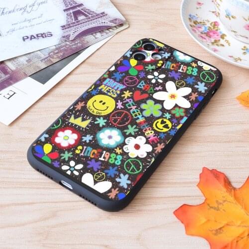 For iPhone Pmo Colorful Collage Print Soft Matt Apple iPhone Case