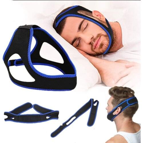 2021 Neoprene Anti Snoring Chin Strap Stop Snore Jaw Belt Snore Sleep Aid Tools Stopper Sleep Anti Apnea Chin Support Straps