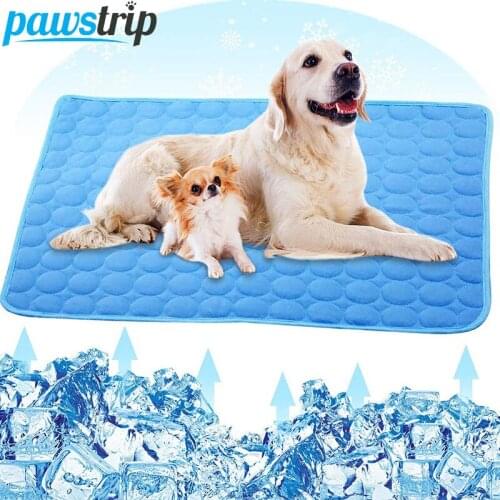 Pawstrip Dog Cooling Mat Pad Summer Dog Beds Cat Pet Ice Pad Cool Cold Silk Cooler Dog Mat Cooling Puppy Mats Bed For Dogs Cats