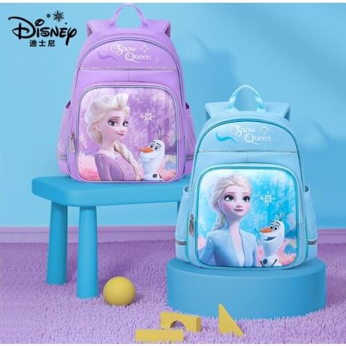 Genuine Disney Schoolbag Primary School Girls 1-3 Grade Frozen Backpack School Bags for Kids
