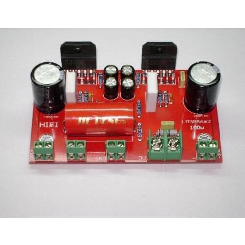 100W DC30V dual parallel LM3886 mono fever single-stage power amplifier board