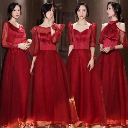 Bridesmaids Dresses Illusion Halter Short Off The Shoulder Lace Tulle Floor-Length Luxury Vintage Women Wedding Party Gown E479