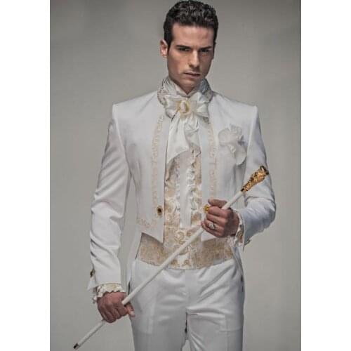 Latest Coat Pant Designs Italian White Pattern Satin Men Suit Terno Slim Fit 2 Piece Custom Blazer Groom Tuxedo Suits masculino
