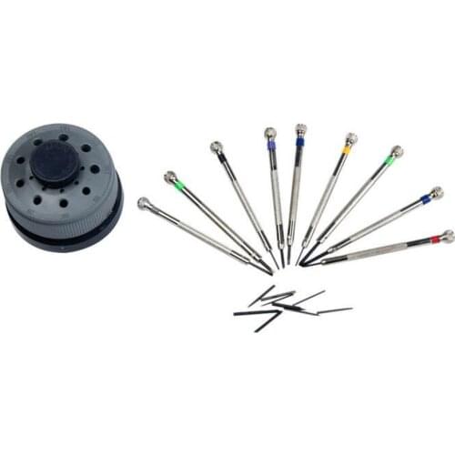 Professional Watch Repair Tool Rotating Base Pure Steel Screw 0.8mm 1.0mm 1.2mm 1.4mm 1.6mm Screwdriver Set 5 9 7 8