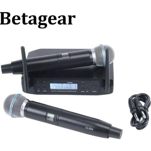 Betagear Profesional karaoke microphone GLXD4 uhf wireless microfone handheld Microfonos wireless microphone system