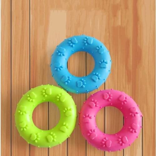 1Pc Pet dog puppy cat rubber dental teeth chew circle play training fetch Teeth Cleaning toys