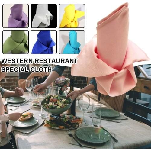 Polyester Cloth Napkin Soft Washable and Reusable Dinner Napkin for Weddings Holiday Hotel 17.7*17.7 inch Home