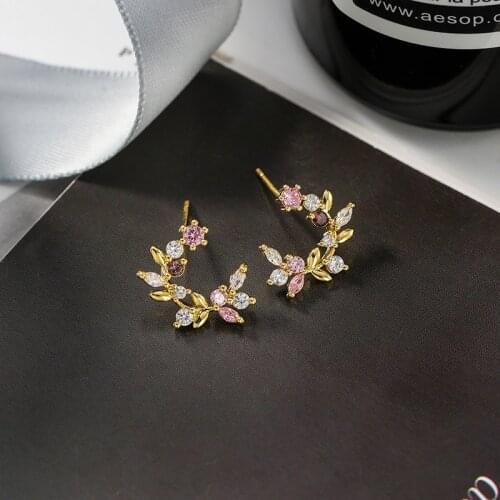 2020 New Arrival Korean Classic Geometric Crystal Stud Earrings For Women Elegant Boucle D'oreille Fashion Pendientes Jewelry