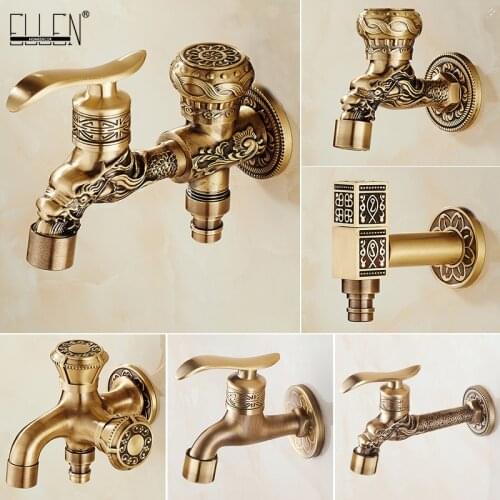 ELLEN Garden Faucets Antique Bronze Terrace Wash Machine Dual Use Faucet Mop Pool Tap Crane EL7772