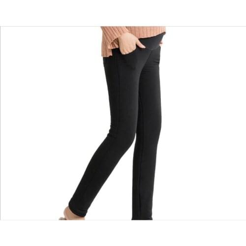 Plus Velvet Maternity Pants Imitation black Winter Fashion Pregnancy Clothes Pregnant Outwear Trousers Warm For Women Legging