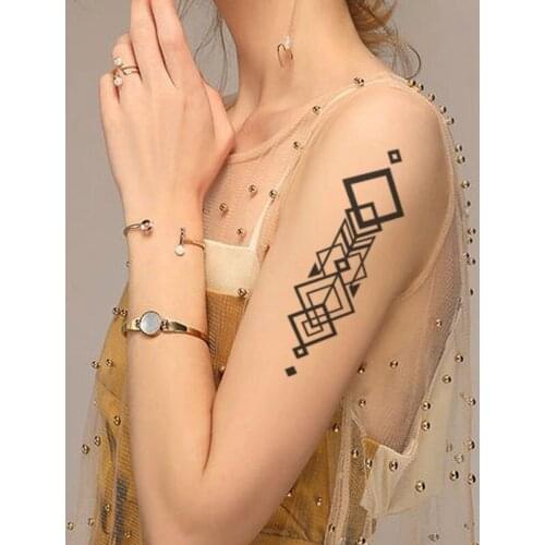 Temporary Tattoo Stickers Black Individual Symbol Pattern Totem Deign Fake Tatto Waterproof Tatoos Arm Large Size for Women Men