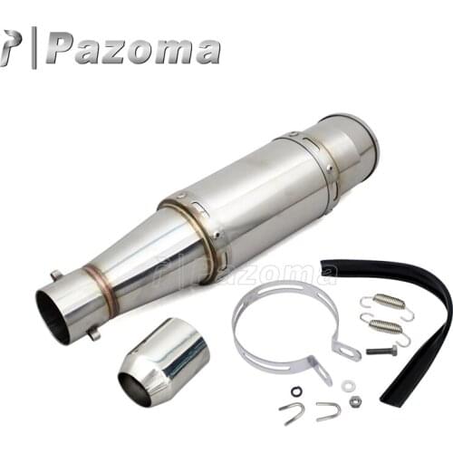 Chrome 38-51mm Motorcycles Stainless Steel Exhaust Muffler Pipes Universal for Street/Sport/Racing Bike ATV