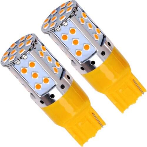 WTS 2pcs 1156 PY21W car Canbus Turning Signal light T20 7440 P21W LED Lamp Tail Rear bulb DC 12V 24V Amber for ford focus 2