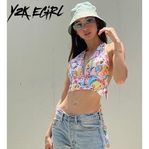 Women's Cropped Tank Tops Y2K EGIRL China