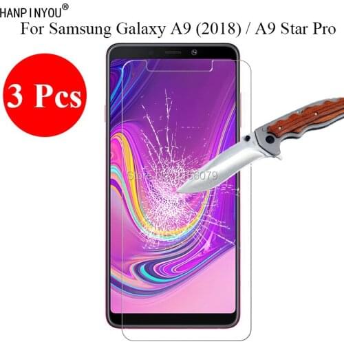 3 Pcs/Lot New 9H 2.5D Tempered Glass Screen Protector For Samsung Galaxy A9 (2018) / A9 Star Pro 6.3" Protective Film