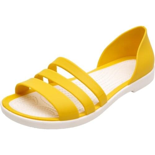 Sandal women 2021 new jelly Korean edition single shoe women large waterproof beach casual flat cool Roman shoes slippers women
