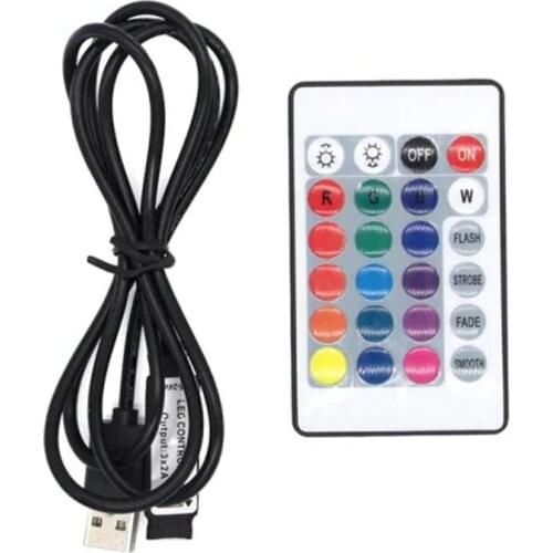 1Pc5V Mini USB Interface 24 Key RGB Wireless Remote Control For RGB Led Strips