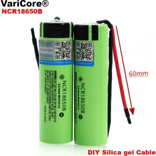 2pcs VariCore new for Panasonic 18650 3400mAh battery NCR18650B with original Suitable for flashlights+DIY Silicone Line