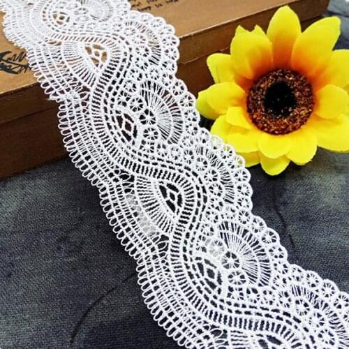 21yards Latest White Embroidered Lace Edge Trim Ribbon Applique DIY Sewing Craft Crochet Fabric Wedding Dress Trimmings Material