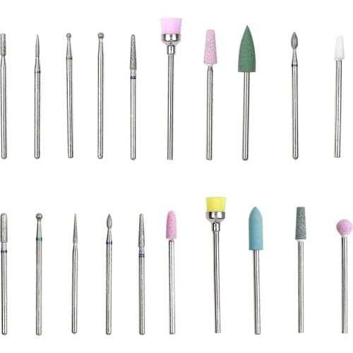 4 Types Nail Drill Bits Set For Electric Nail Drill Machine Accessory Diamond Quartz Rubber Cleaning Milling Cutter For Manicure
