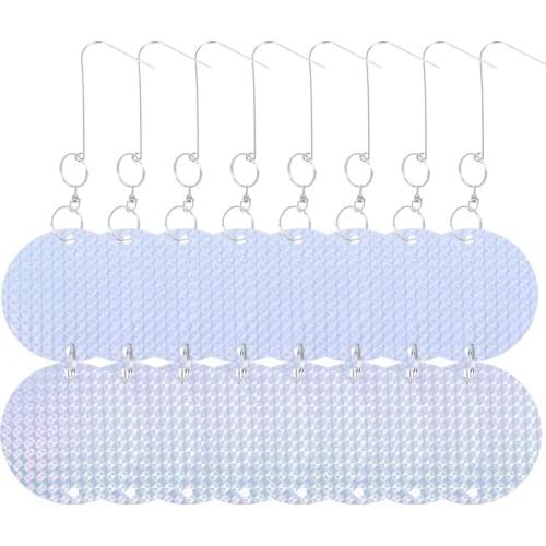 8 PCS Bird Deterrent Repellent Discs PVC Scare Birds Away Pigeon Hawk Goose Woodpecker With Hooks 2 Shapes