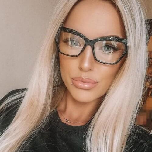 80059 TR90 Anti-blue Light Cat Eye Glasses Frame Spring Leg Optical Fashion Computer Eyeglasses for Men Women