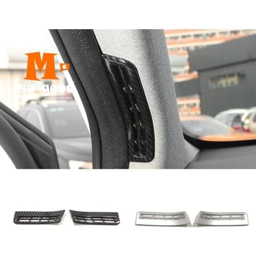 ABS Matte/Carbon For Hyundai Santa FE 2018 2019 Car front A-pillar air conditioner outlet AC Vent Cover trim car styling 2pcs
