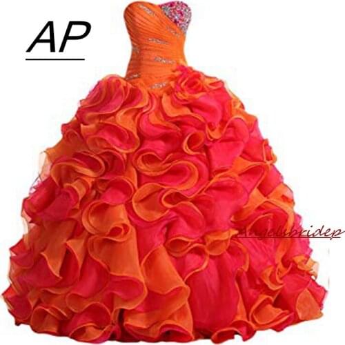 ANGELSBRIDEP Ball Gown Quinceanera Dresses 2021 For 15 Years Fashion Crystal Floor-Length Womens Sweet 16 Dress Debutante Gowns
