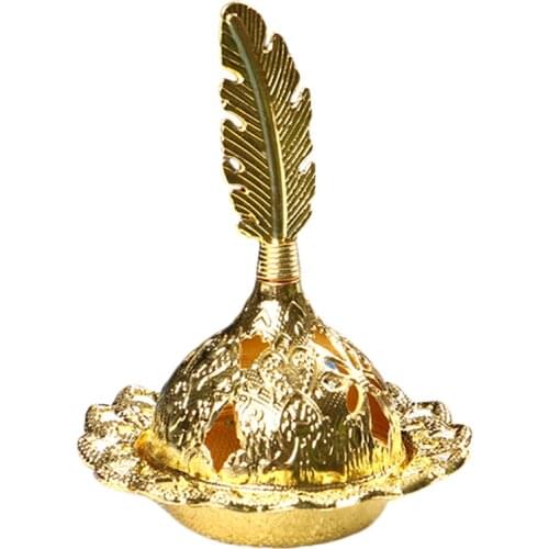 Censer Simple Aroma Diffuser Electroplating Alloy Ornaments Incense Burner Ramadan Middle East Arab Flower Surface Aromatherapy