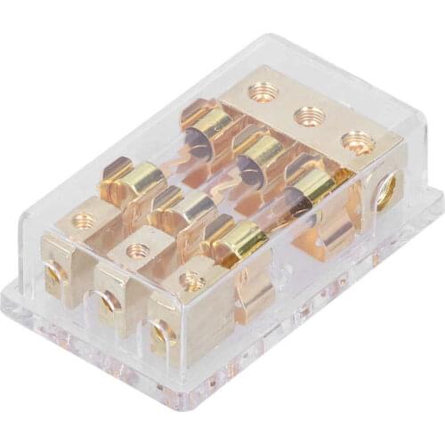Car Cables accessoire voiture 3 Way Fuse Holder Box 1x0GA In 3x4GA Out Distribution Block for Car Yacht Stereo Audio