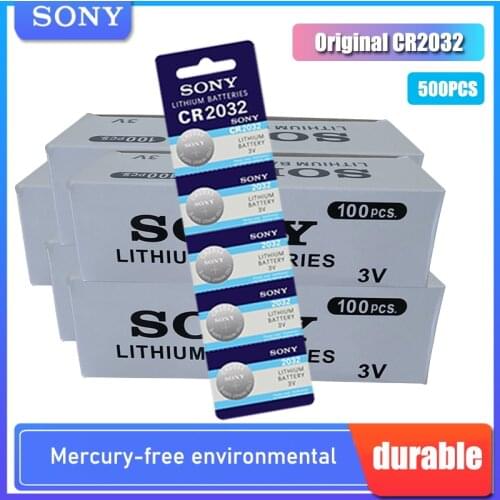 500PCS Brand New SONY CR2032 Button Cell Battery 3V Lithium Batteries CR 2032 for Watch Remote Toy Computer Calculator Control
